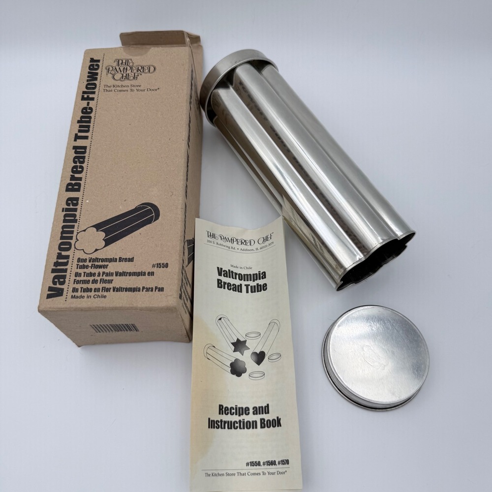 Pampered Chef Bread Tube Flower #1550 Stainless Steel Mold w/ Box EUC